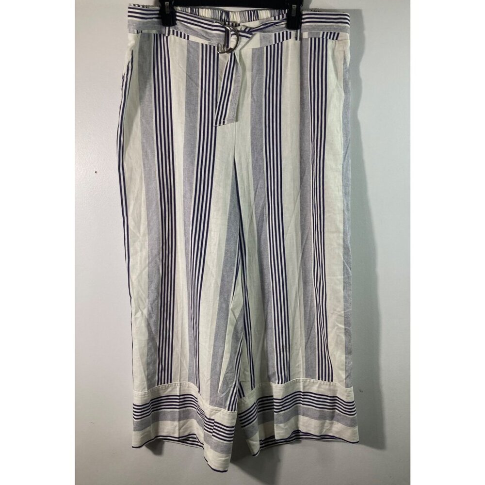 Womens Cato Linen Blend Sunwash Prairie Belted Wide Leg Pants 18/20‎ NWT